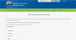 Desktop Screenshot of clubresults.acbl.org